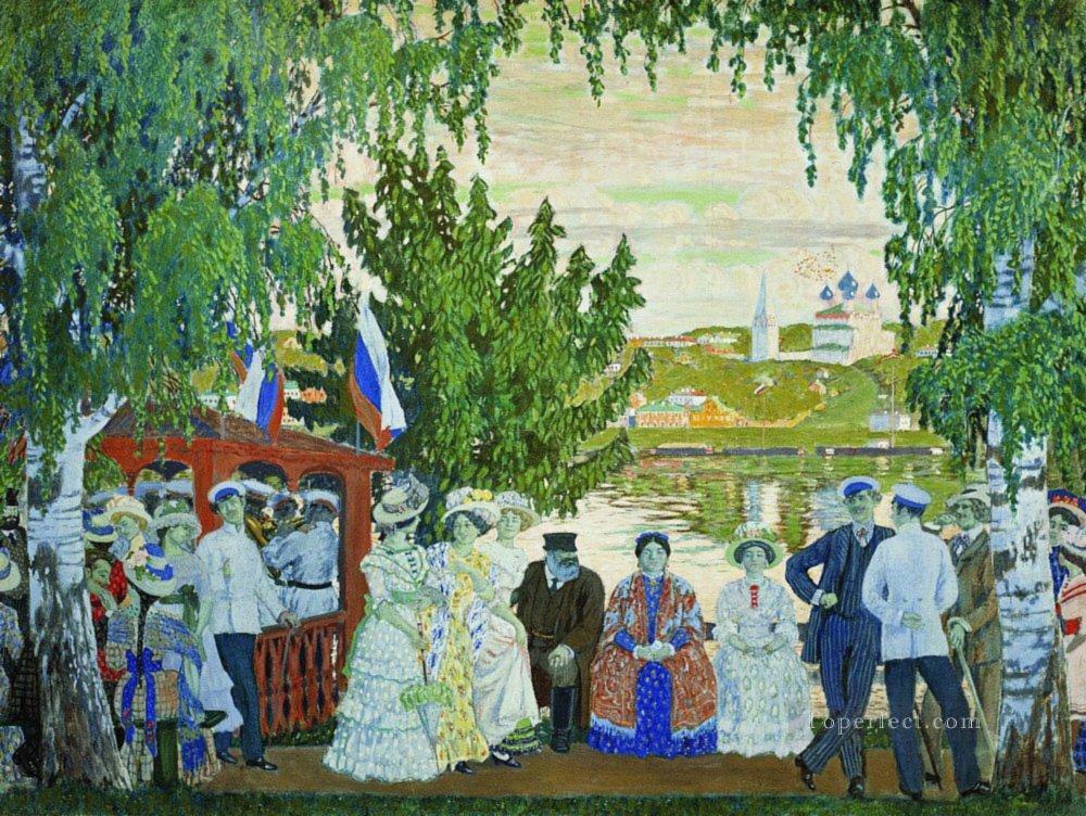 お祝いの集まり 1910年 ボリス・ミハイロヴィチ・クストーディエフ油絵